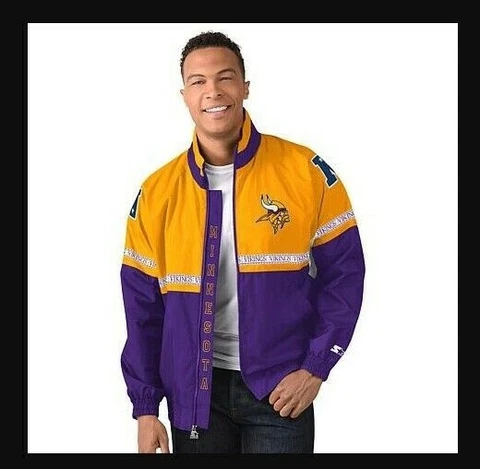 New Official NFL G-III Minnesota Vikings Mens Starter Academy Windbreaker Jacket Cover