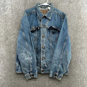 CE Schmidt Jacket Mens Large Medium Wash Denim Pockets Button Down Trucker Coat - Picture 1 of 16