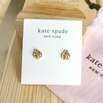 Nuevos aretes Kate Spade Nature Walk Ladybug dorados multicolores Foto 1 de 3