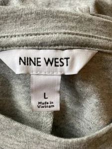 Nine West T Shirt Dress Size Large Gray Short Sleeve Ruffle Sheath Capsule Core - Picture 1 of 10