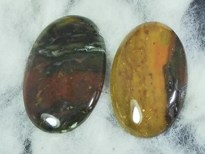 102Cts. Natürlicher Blutstein Oval Cabochon Edelstein 2 Stck. Lot 26X42-25X39 mm Y439 - Bild 1 von 9