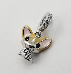 925 Sterling Silber Kleiner Hund Chihuahua Charm Anhänger - Bild 1 von 2
