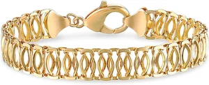 18K vergoldet Mesh Armband für Damen, 7,5 Zoll 9 mm breit - Made in Brazil - Bild 1 von 12
