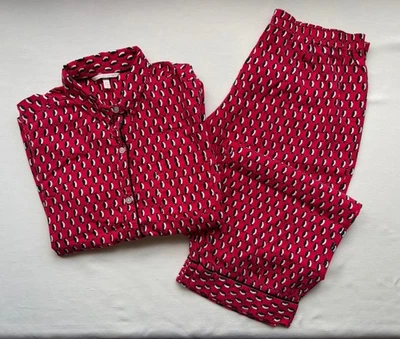 VICTORIA SECRET Women’s Sz S Pajama Set Long Sleeve Penguin 100%Cotton Red - Image 1 of 4