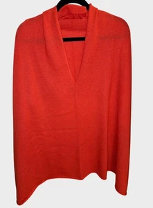 In2 By InCashmere 100% Cashmere Topper Sunset Red One Size NWOT - Picture 1 of 8