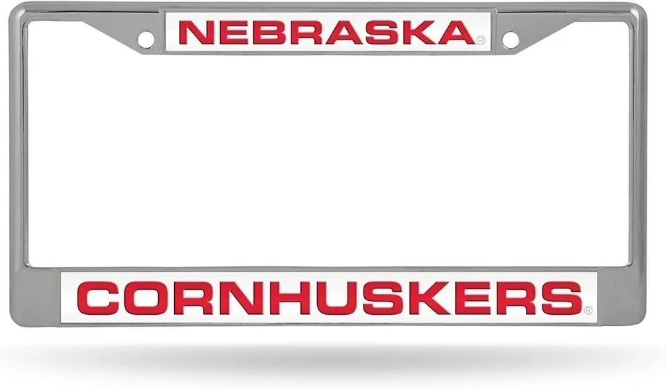 University of Nebraska Cornhuskers Chrome Metal License Plate Frame Tag... - Image 1 of 1