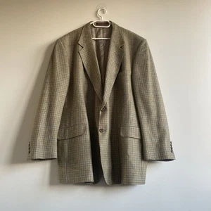 Nordstrom 52L Men’s Houndstooth Blazer Linen Silk Wool Vintage Classic Jacket - Picture 1 of 22