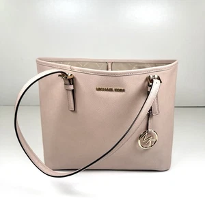 Michael Kors Jet Set Travel Large Saffiano Leather Top Zip Ballet Pink Tote Bag - Picture 1 of 10