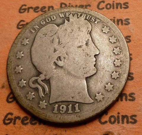 1911S Barber Liberty Quarter   #JN21-11-S    rare low mintage Cover
