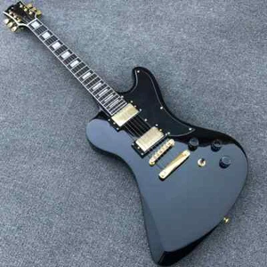 Top Electric Guitar with 6 Strings and 2 Rosewood Body Gold Hardwood Pickups - Picture 1 of 8