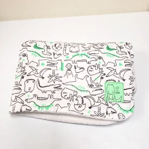 Carters 30x39 Dinosaur Baby Blanket Cute a Saurus White Gray Green Plush - Picture 1 of 9