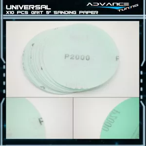 Disc 2000 Grit 5 PSA Green Auto Sanding Paper Sheets Repair Sand magic Tape 10PC - Picture 1 of 2