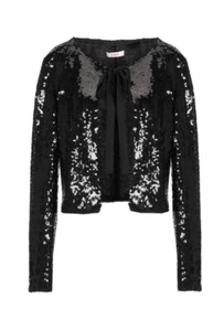 Beautiful Folles (Blumarine) Evening Black Sequined Blazer IT44/ M - Picture 1 of 5