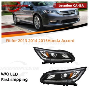 Headlight Headlamp Halogen For 2013 2014 2015 Honda Accord Black W/O Bulbs - Bild 1 von 9