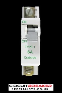 CRABTREE 6 AMP TYPE 1 M6 MCB CIRCUIT BREAKER SB6000 - Picture 1 of 6