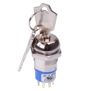 On-On-(On) Momentary 3 Way 19mm Key Switch DP3T 4A APEM LK5JNB126-N3 - Picture 1 of 1