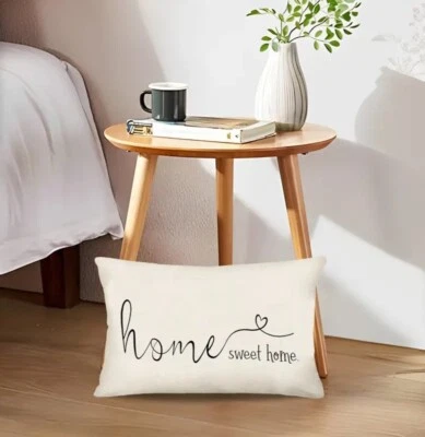 Home Sweet Home Lumbar Pillow Cover, 1pc, Farmhouse Rustic Decor, 12x20in - Image 1 of 4
