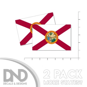 Florida State Flag Sticker Decal Bumper FL Floridian State 2 Pack 5in - Picture 1 of 2