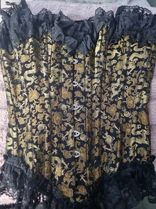 SALE! Genuine *VOLLERS* Handmade Corset Overbust Long UK24" NW 28" Chinese Silk - Picture 1 of 10