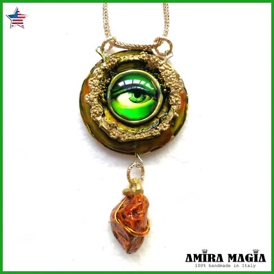 Talismán Protección Mal de Ojo Dragón Amuleto Colgante Piedra Atracción Riqueza Dinero Foto 1 de 4