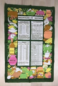 Vintage Linen Tea Towel Mod Old Bleach Good Housekeeping Metric Measures Ireland - Picture 1 of 4