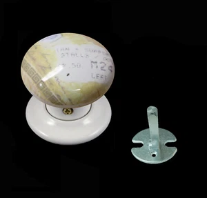 White Porcelain Single Door Knob (Push & Pull) Romeo & Juliet Design 60mm - Picture 1 of 1