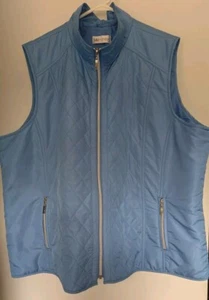 FELLA HAMILTON Women's Blue Puffer Vest Sz 22 Zip Up Pockets Casual Lightweight - Picture 1 of 11