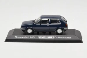 GOLFHANDMUSTER VW Vokswagen Golf II Messeneuheit 2006 Handmuster Blue Minichamps - Foto 1 di 4