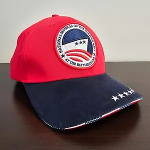 Museo Nacional de la Superficie Marina Acorazado Iowa Sombrero Gorra Rojo USN Tablón Propietario - Imagen 1 de 9