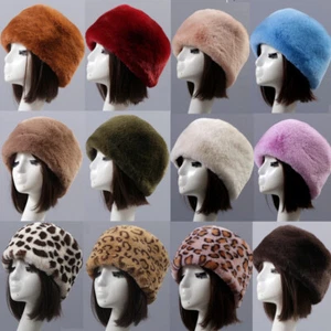 Mujer Piel Sintética Cosaco Estilo Ruso Sombrero Invierno Cubo Sombrero Cálido Esponjoso Gorra Plana - Imagen 1 de 66