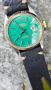 Vintage Rolex Datejust 16013 Green Dial Men's Automatic Watch 1980 - Picture 1 of 23