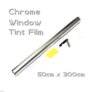 3M X 50CM CAR AUTO VAN CHROME SILVER WINDOW TINT FILM ONEWAY MIRROR TINTING NEW - Picture 1 of 2