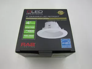 RAB Lighting DLED4R8YN 8W 4" Dimmable LED Retrofit Downlight 2824-B White - Picture 1 of 6