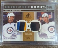 2011-12 SP Game Used Authentic Fabrics Dual Patches #AF2BK Dustin Byfuglien...