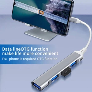 Hub 3.0 Type C 4 Port Hub OTG High Speed Splitter Multiport Docking Accessories - Photo 1/14