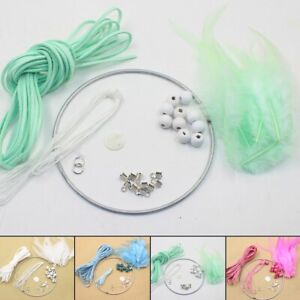 Set of DIY Crochet Feather Dream Catcher Hanging Decoration Wall Ornament Parts