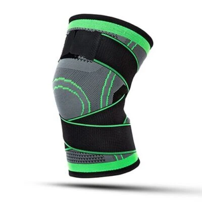 Nylon Sports Knee Support - Black Green Protect Kneepads Brace Leg Sleeves 1PC - Image 1 of 4