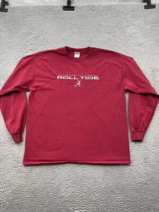 Alabama Crimson Tide Shirt Adulto XL Extra Large Marrone Maglietta Manica Lunga Y2K Uomo - Foto 1 di 7