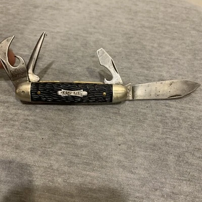 Винтажный KAMP KING кемпинг карманный нож мульти инструмент/лезвие - молоток совершенно США - Изображение 1 из 4