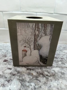 Wichtel 4 Jahreszeiten quadratische Taschentuchbox Abdeckung, Maria Holt Design, Top Zustand  - Bild 1 von 7