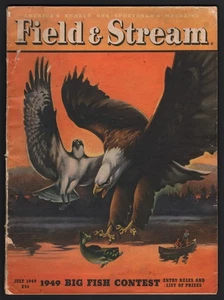Field & Stream Magazin - Juli 1949, Cover Art von Carl Burger - Bild 1 von 3