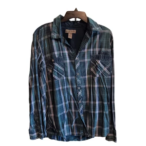 Shirt Decree Regular Size XL Long Sleeve Men Green & Blue Plaid - Picture 1 of 3