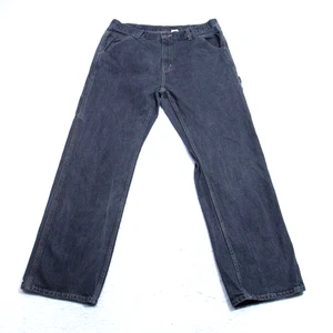 Faded Glory Carpenter Jeans Mens 38x34 (37x33 actual) Black Cotton Work Pants - Picture 1 of 11