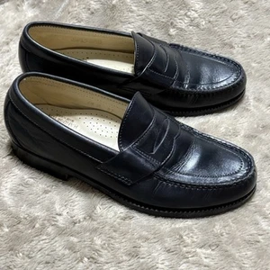 SAS Black Leather Slip On Dress Penny Loafer Shoes USA D2400143 Mens Size 6.5M - Picture 1 of 24