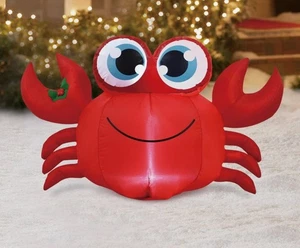 Cangrejo de Navidad GEMMY inflable 3,5' adorno de patio de vacaciones playa tropical FL - Imagen 1 de 3