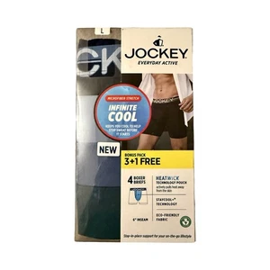 JOCKEY Herren (Größe Large) lange Staycool & Heatwick Technologie Boxershorts 4er Pack - Bild 1 von 5