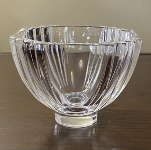 Kosta Boda Schweden RÖMER 4" Kristallschale ~ klar mit vertikalen Schnitten Bengt Edenfalk - Bild 1 von 16