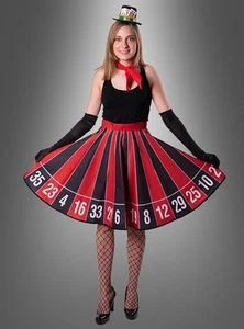 Tellerrock Roulette Rad mit Halstuch - Damenkostüm für Casino Las Vegas Party - Bild 1 von 4