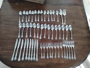 52 tlg Set Arbor True Rose Stainless 1881 Rogers Oneida Lot - Bild 1 von 8