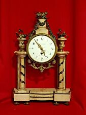 Horloge Ancienne en bois, style Louis XVI décoration bronze XIX ème s 